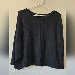 Anthropologie Maeve Black Textured Blouse